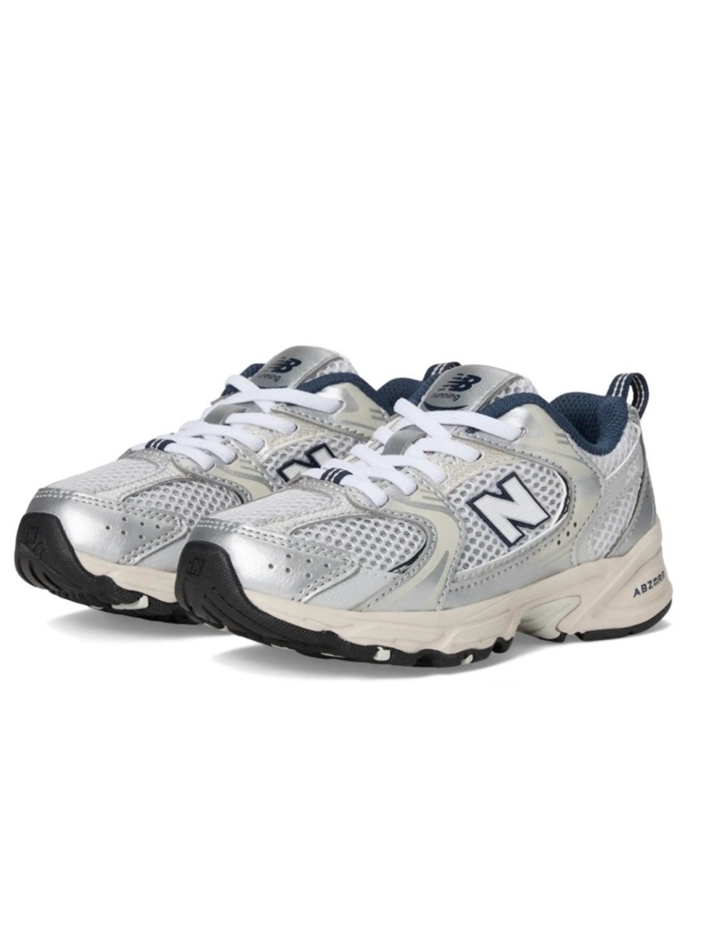 New Balance Kids 530 Silver & Navy Athletic Sneakers